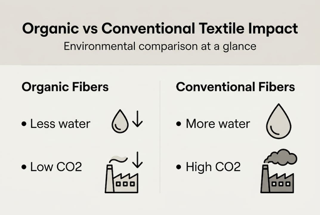 Infographic comparing textile environmental impacts