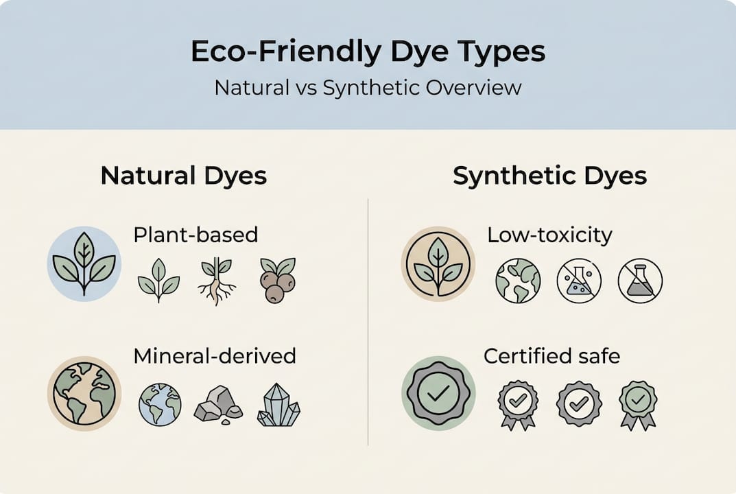 Infographic comparing natural and synthetic dyes