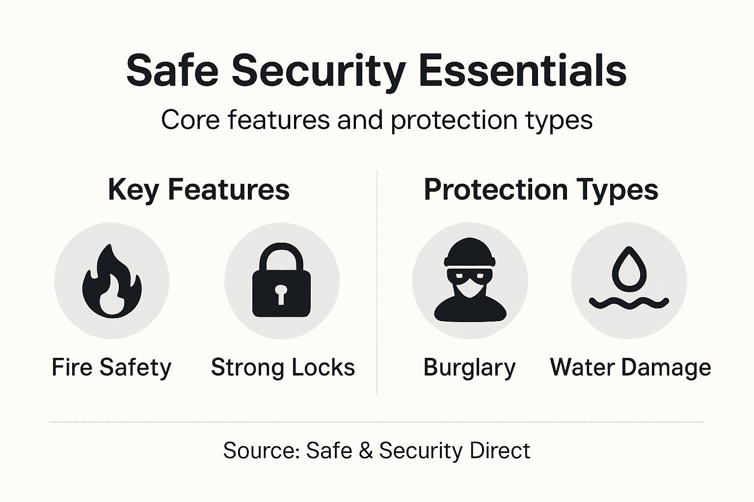 Infographic showing safe features and threats