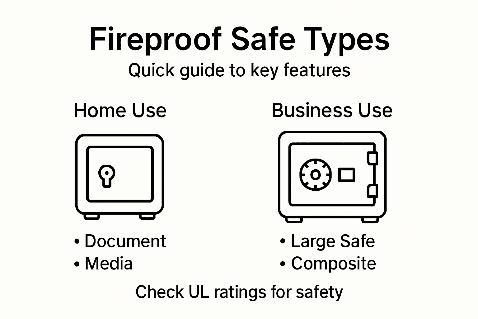 Infographic on types of fireproof safes