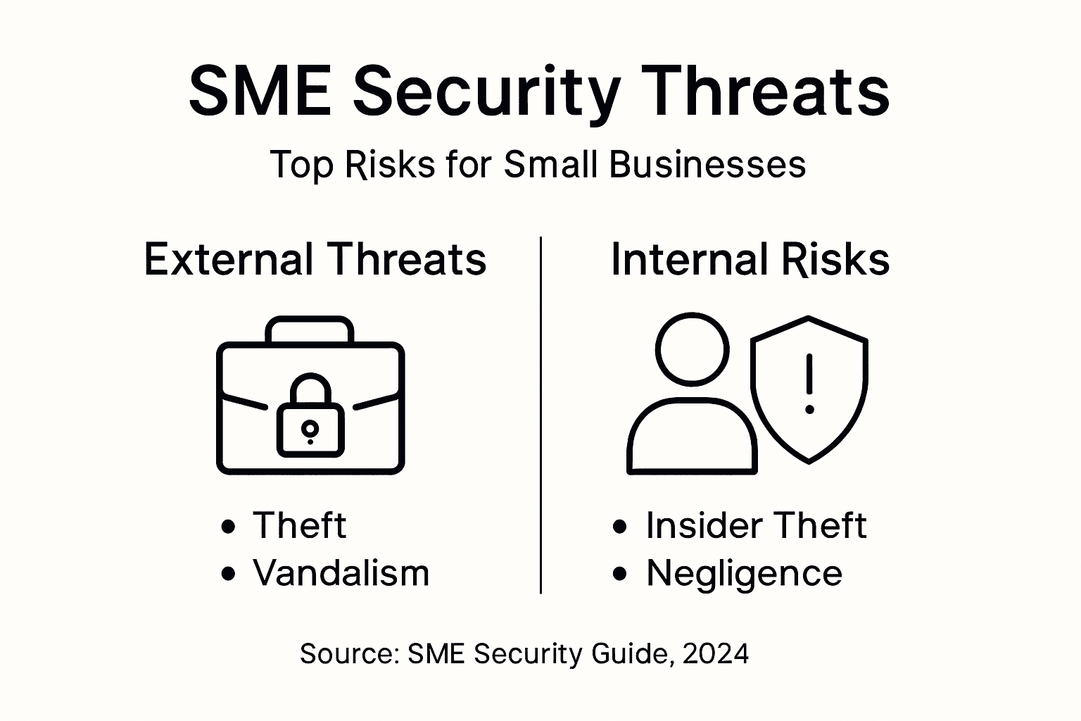 Infographic showing SME major security threats