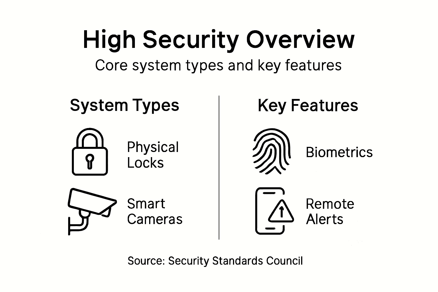 Infographic of security types and key features