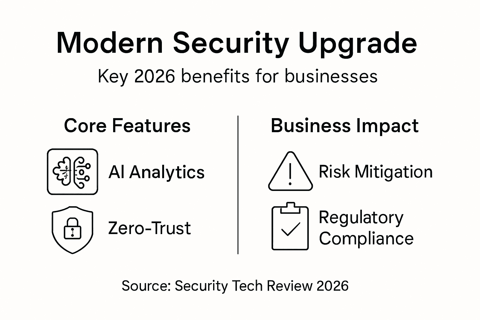 Infographic showing modern security upgrade benefits