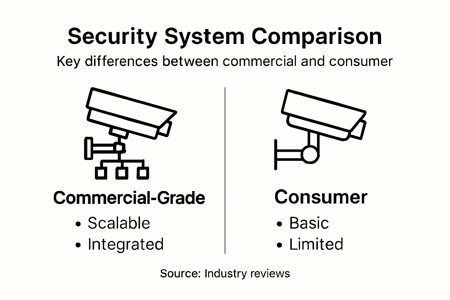 Infographic comparing commercial and consumer security