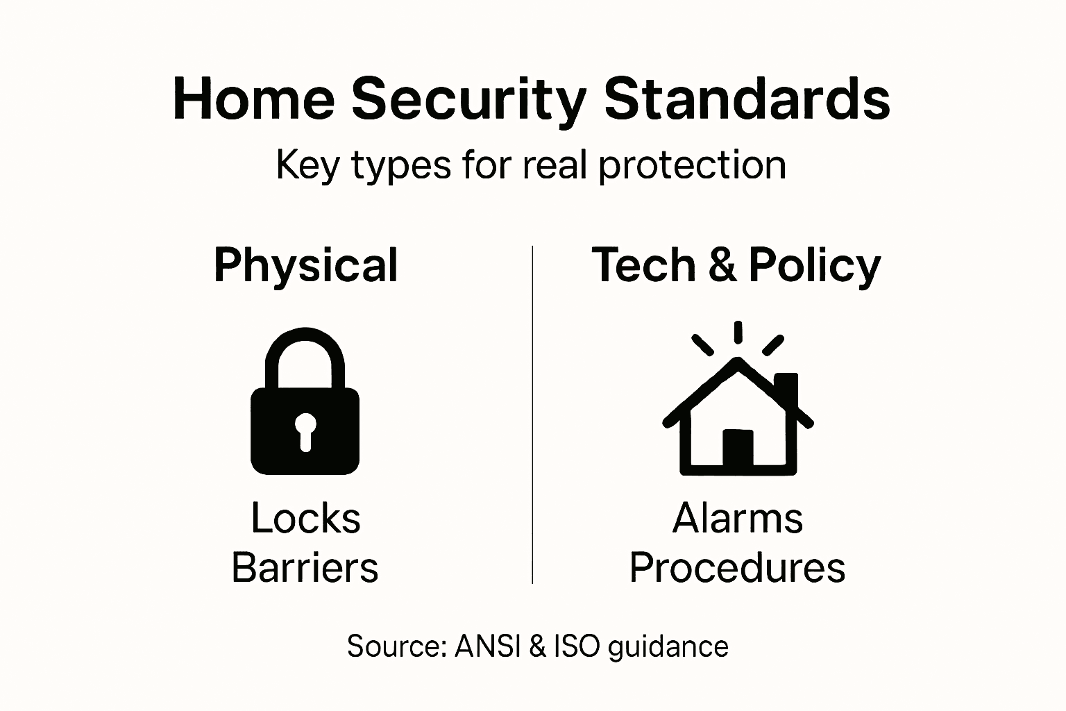 Infographic showing key types of security standards