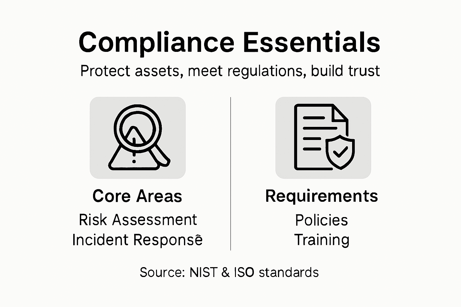 Infographic showing core business compliance elements