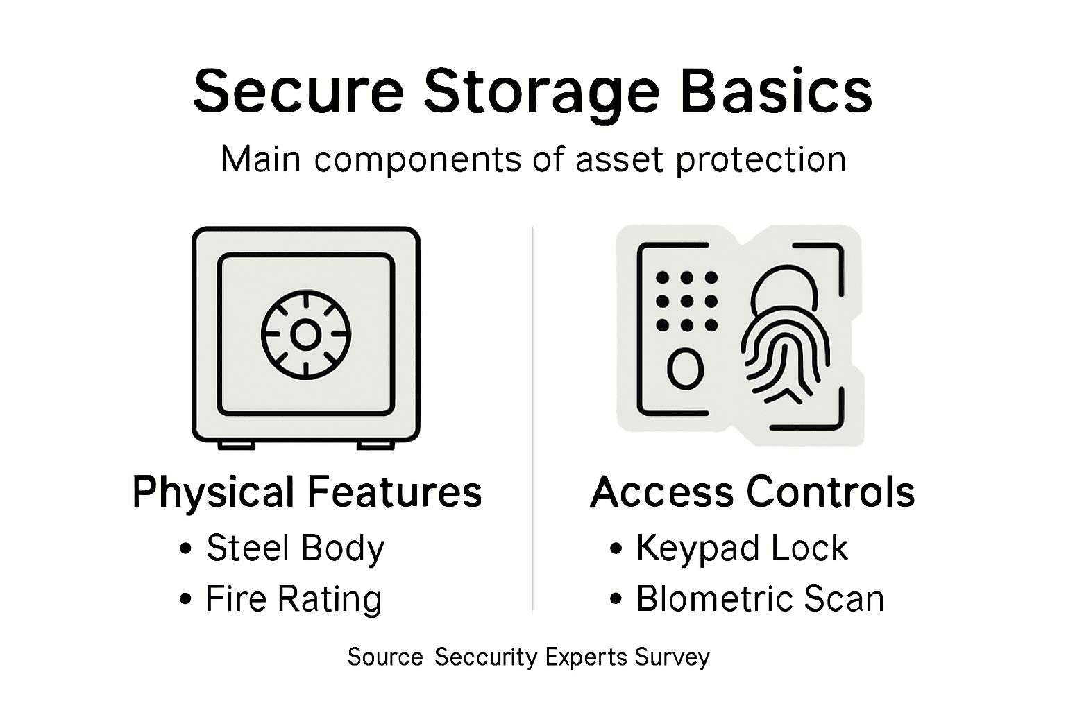 Infographic outlining secure storage key features