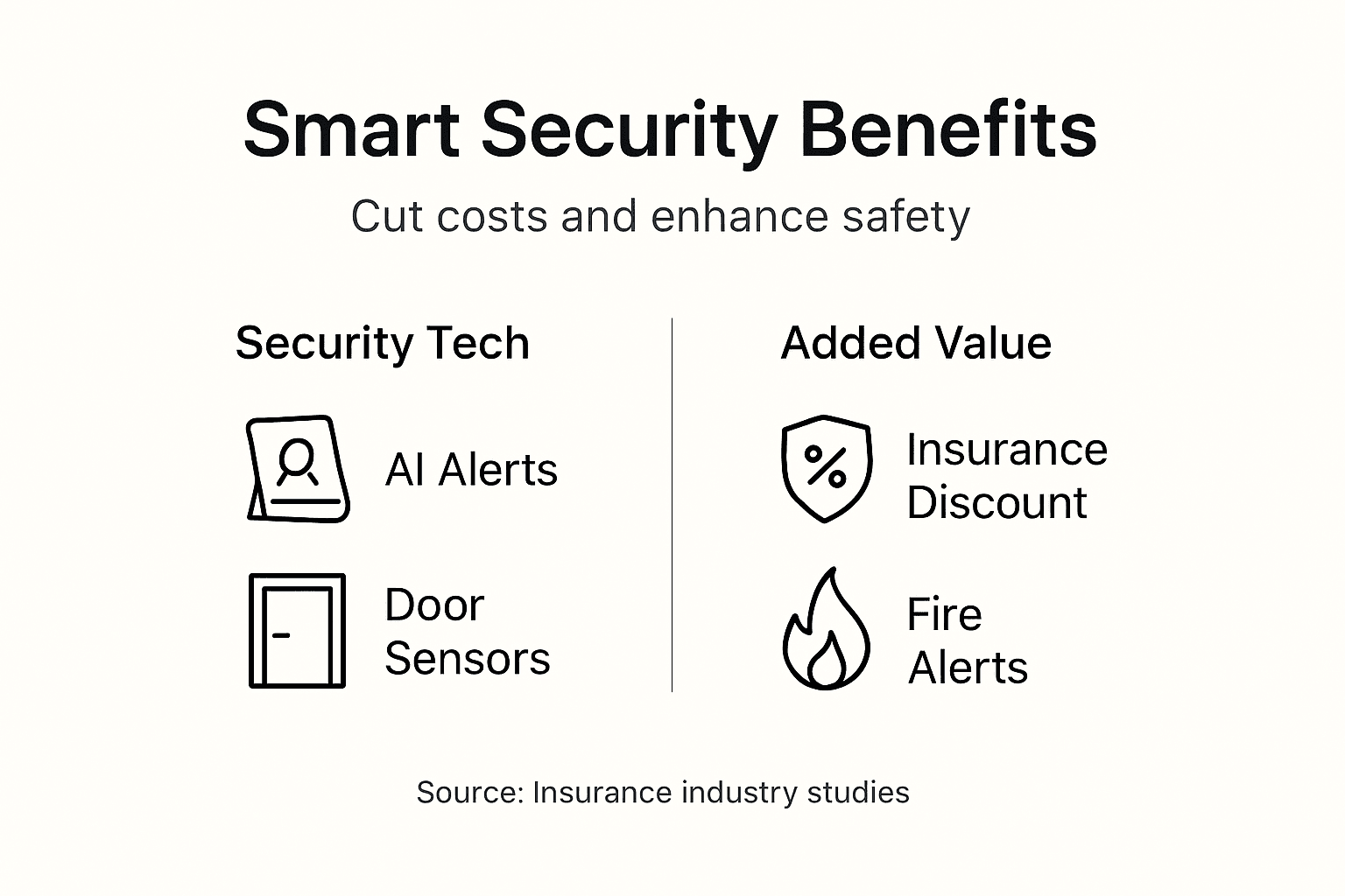Infographic showing smart security features and savings