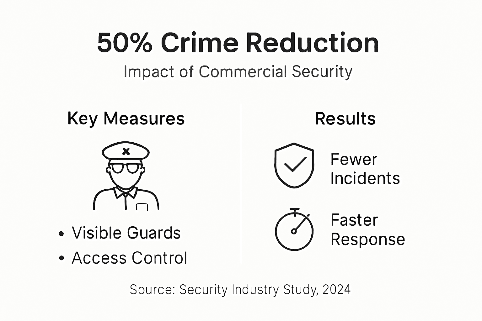 Infographic showing key security measures and results