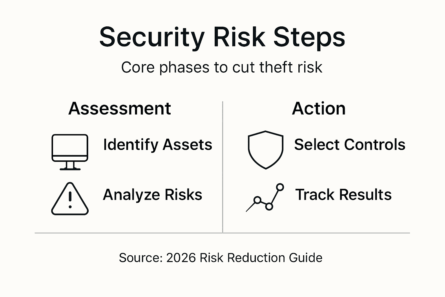 Infographic showing four key security risk steps