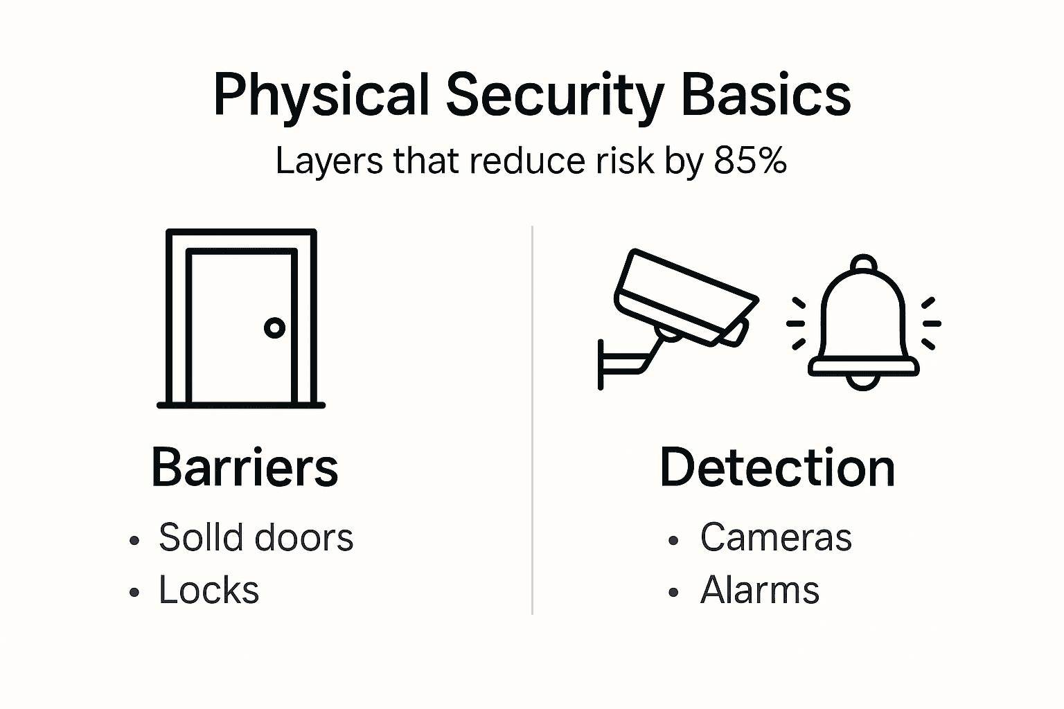 Infographic of layered security barriers and detection