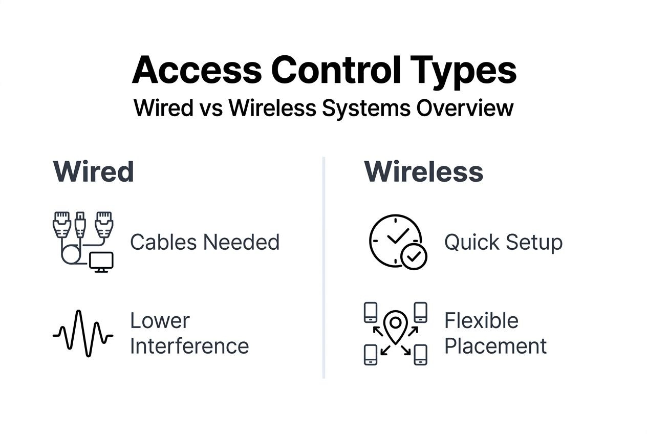 Infographic compares wired and wireless access control
