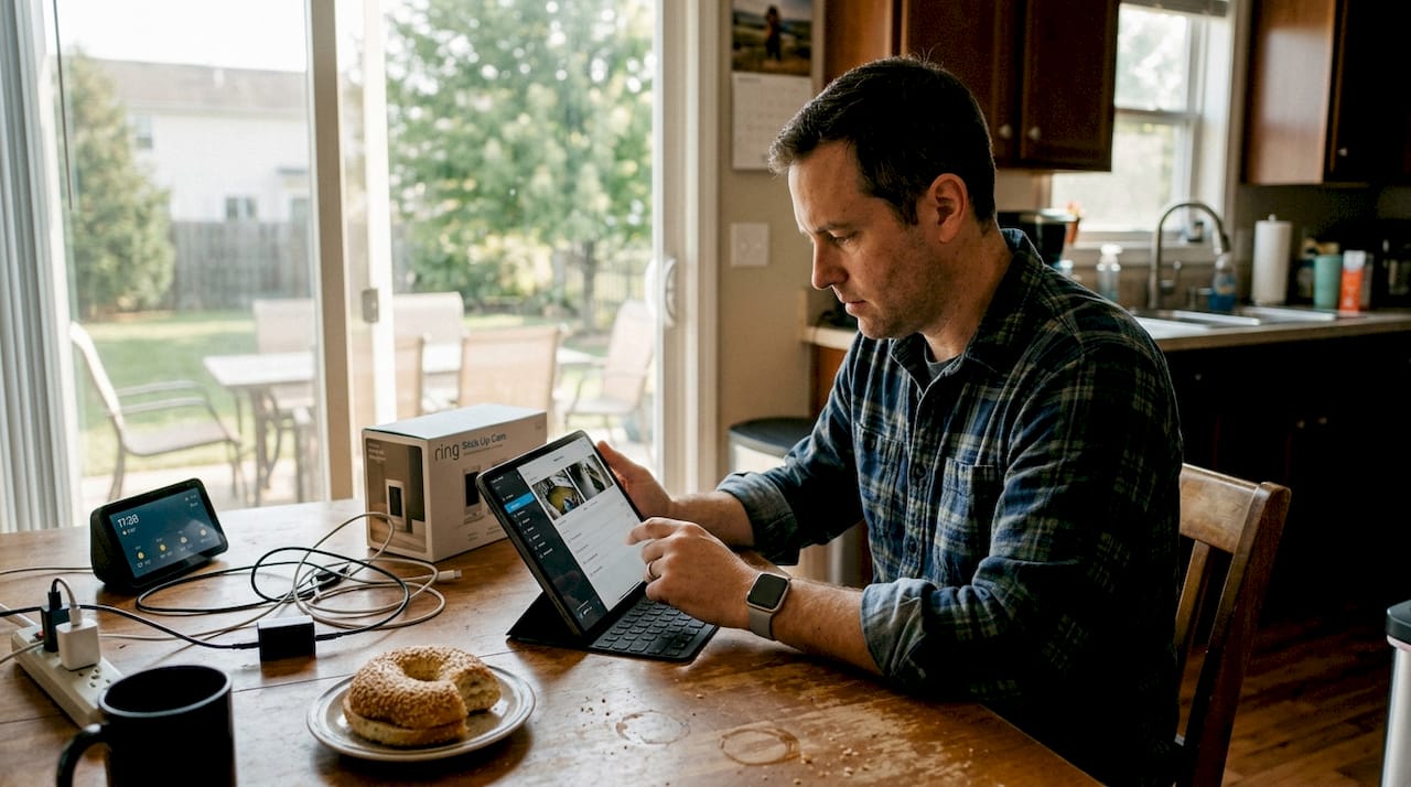 Configuring smart security system at kitchen table
