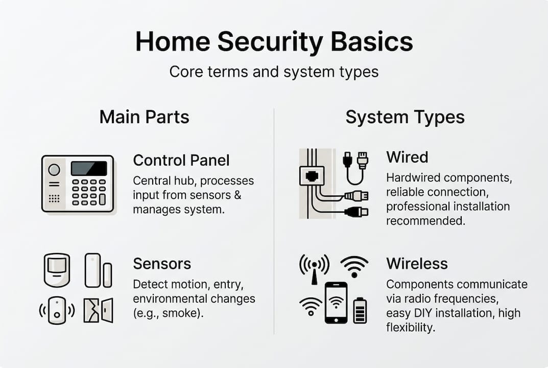 Infographic of main parts and system types