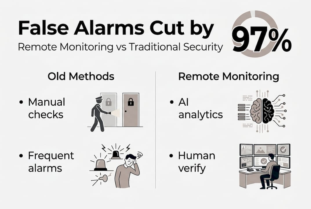 Infographic comparing false alarm methods