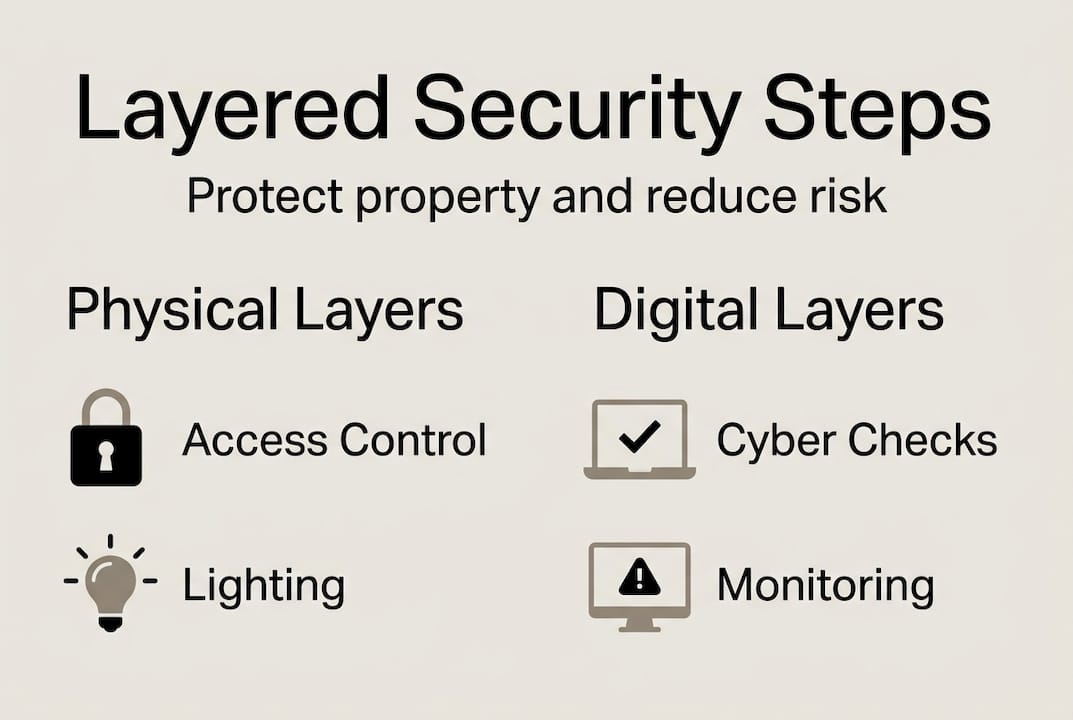 Infographic showing layered security steps