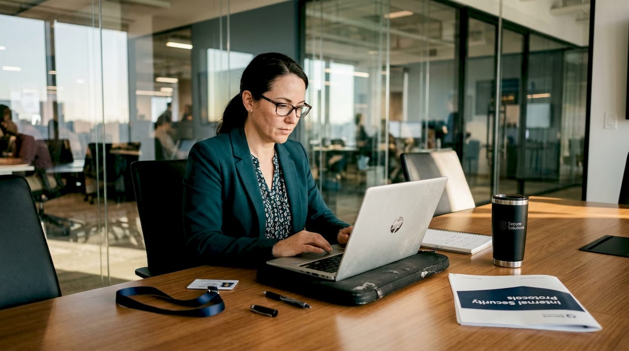 IT manager reviewing secure support tools
