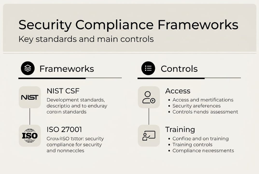 Infographic comparing compliance frameworks and controls