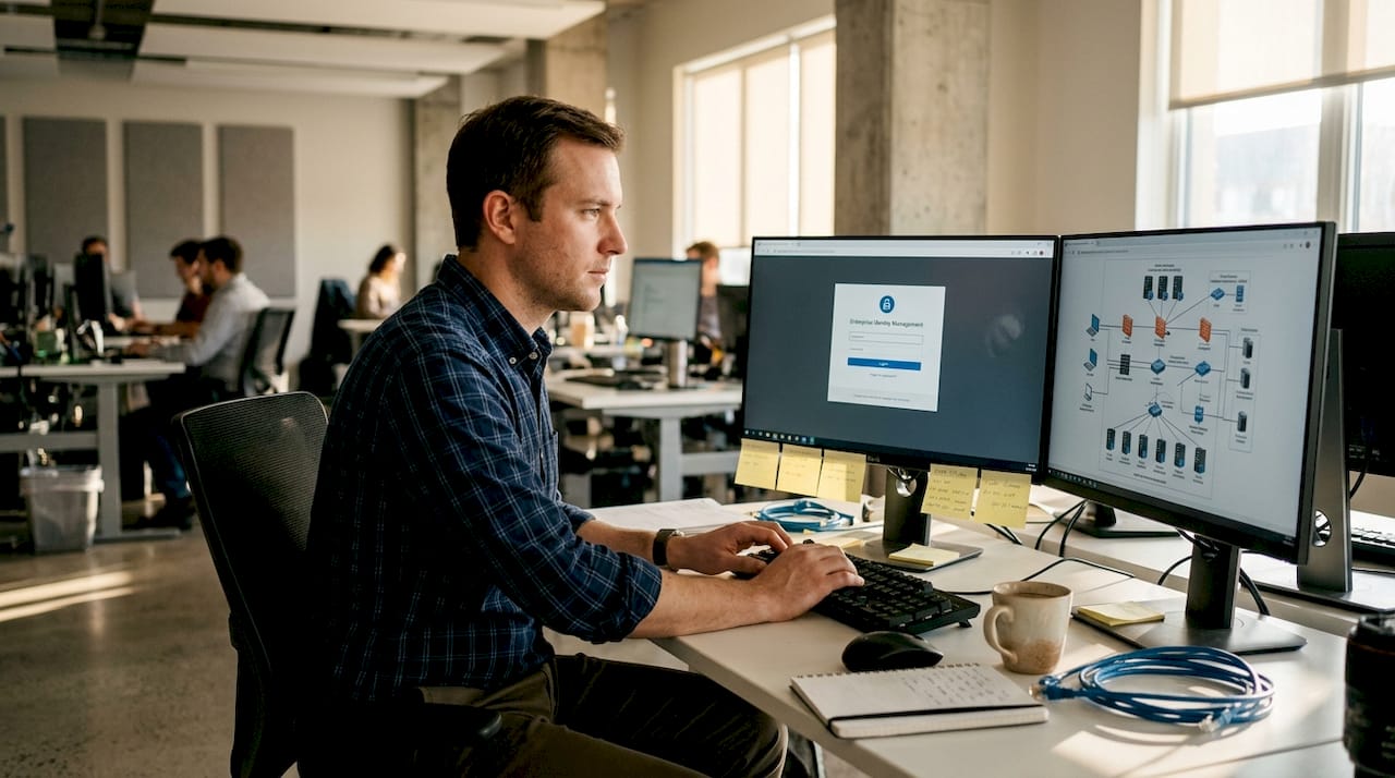 IT specialist configures surveillance identity controls