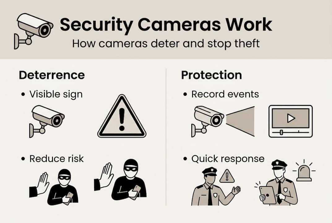 Infographic showing deterrence and protection benefits