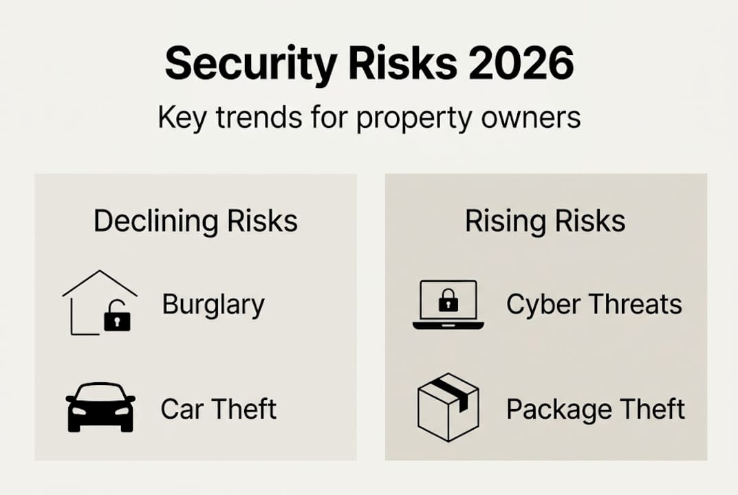 Infographic showing security risk trends for 2026