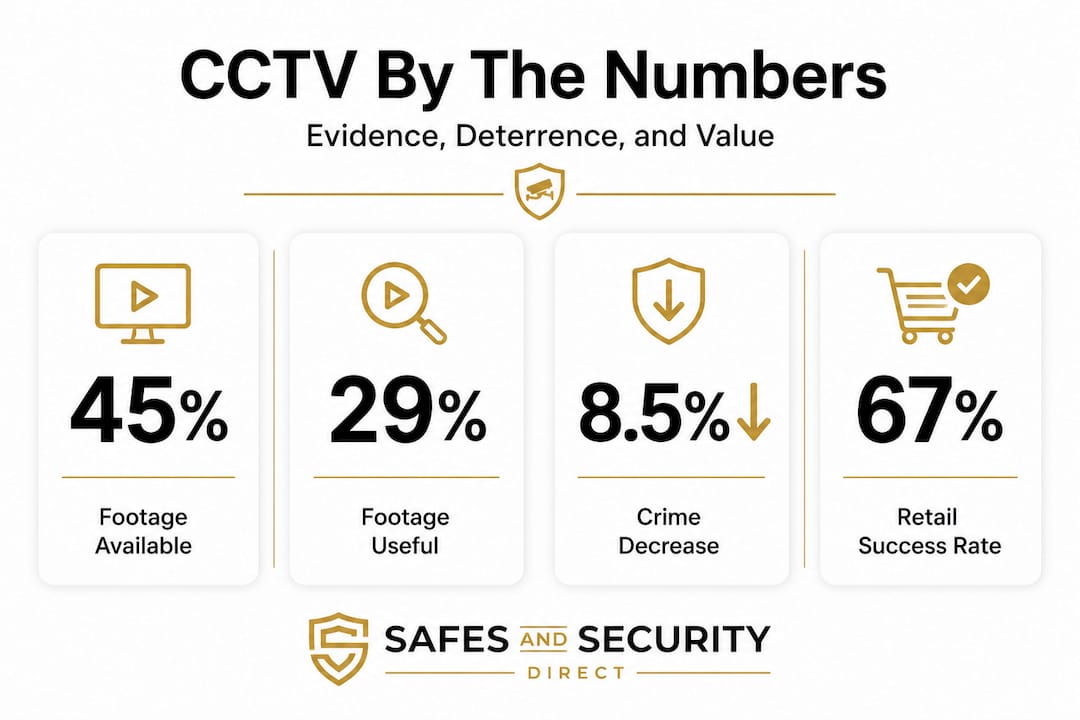 Infographic displaying CCTV crime prevention statistics