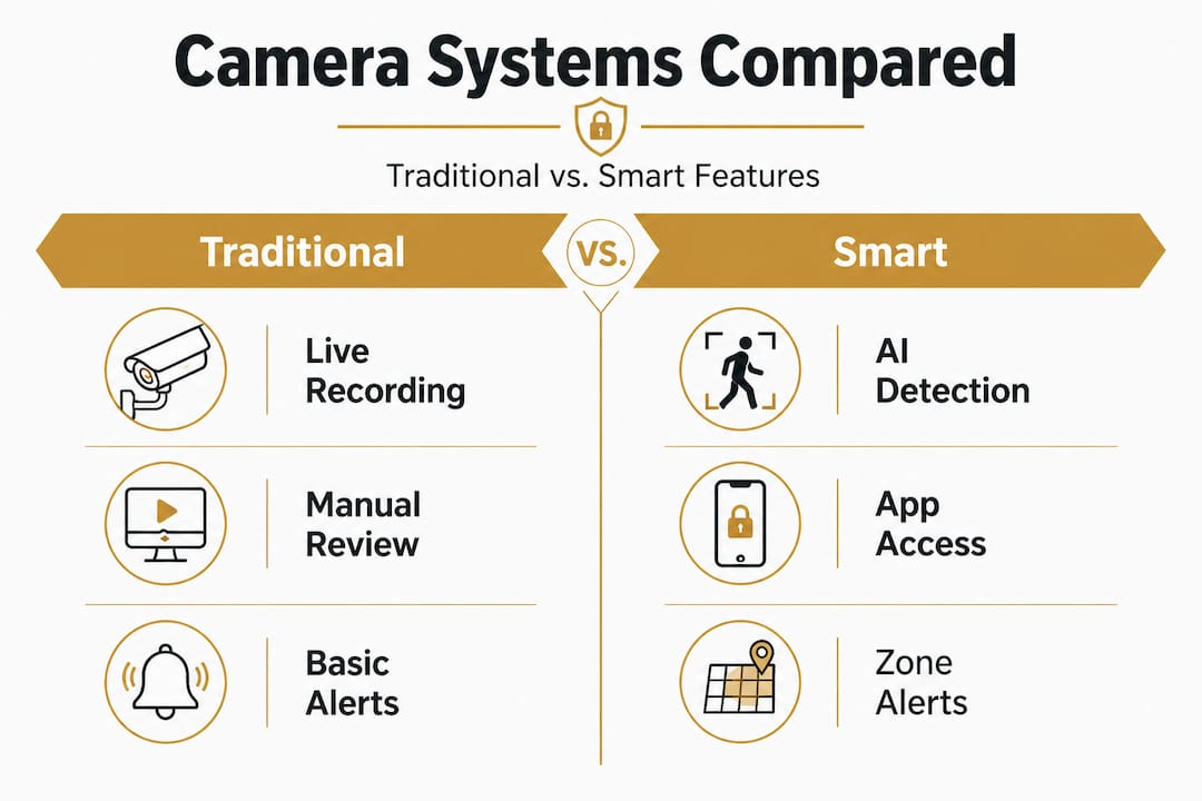 Infographic compares traditional and smart camera features