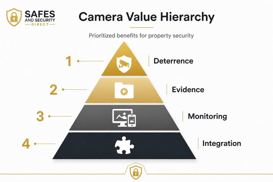 Hierarchy of surveillance camera security benefits