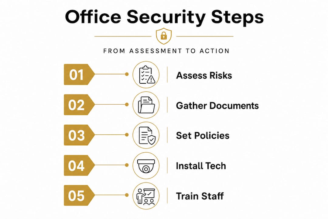 Infographic showing steps for office security planning