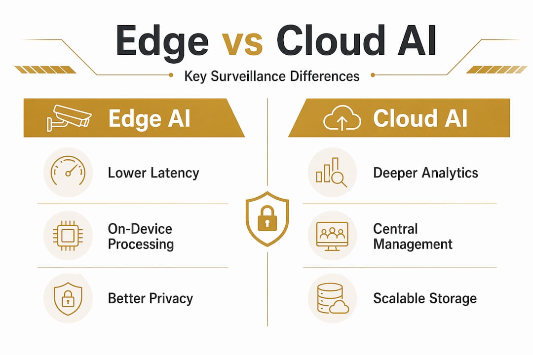 Infographic comparing edge and cloud AI