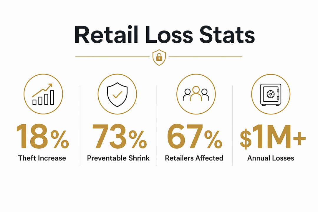 Infographic showing retail property protection key statistics