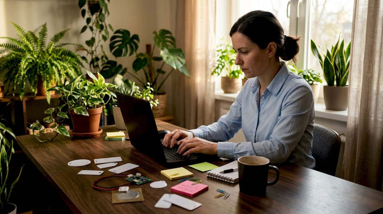 Tech specialist at desk integrating inventory systems
