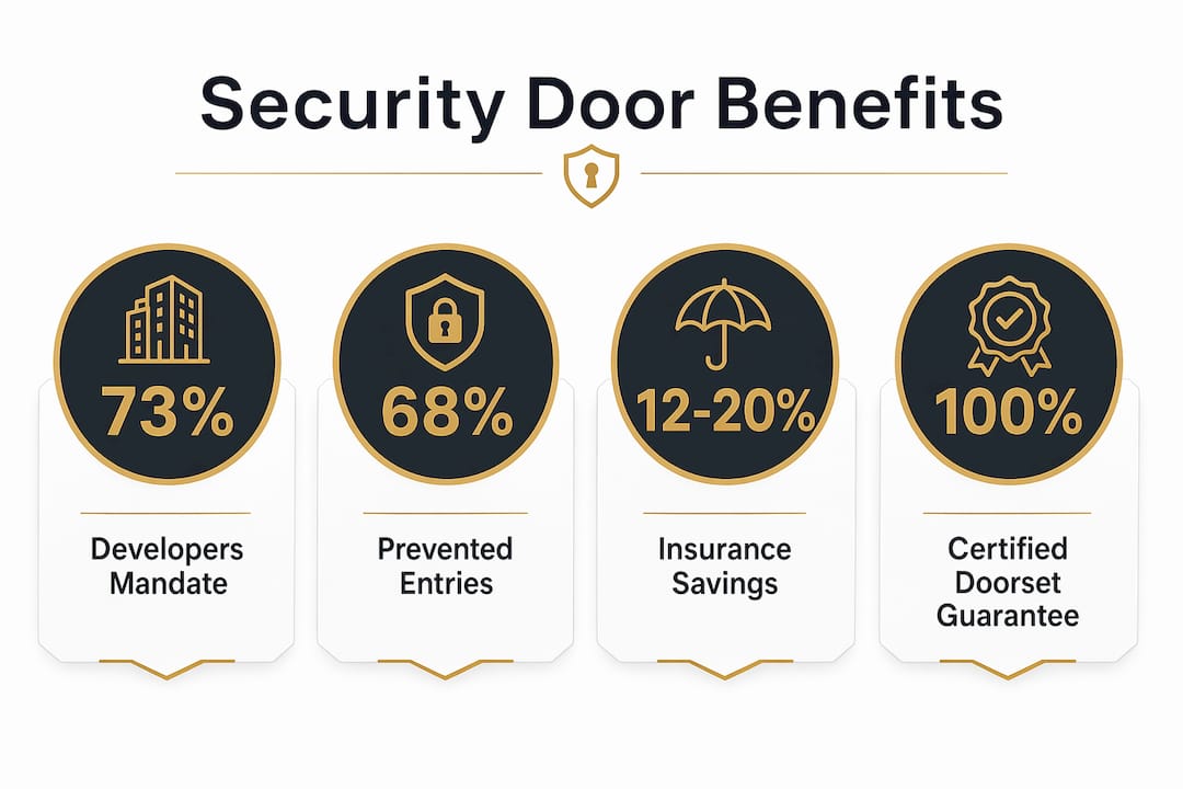Infographic highlighting key statistics about security rated doors