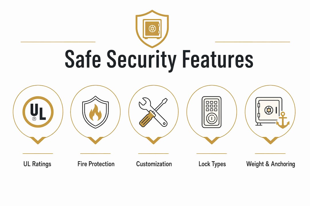 Infographic showing hierarchy of safe security features