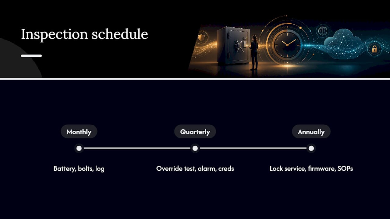 Monthly quarterly annual safe inspection schedule