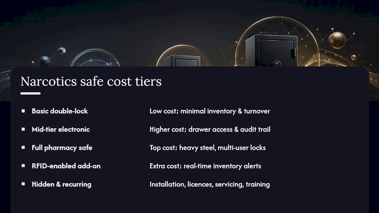 Cost Ranges and Budgeting Tips for Purchasing Narcotics Safes — overview diagram