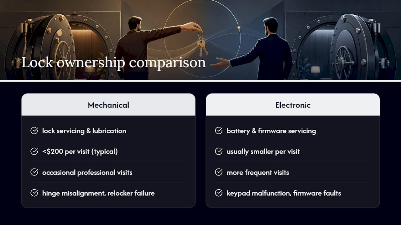 Mechanical versus electronic lock maintenance comparison
