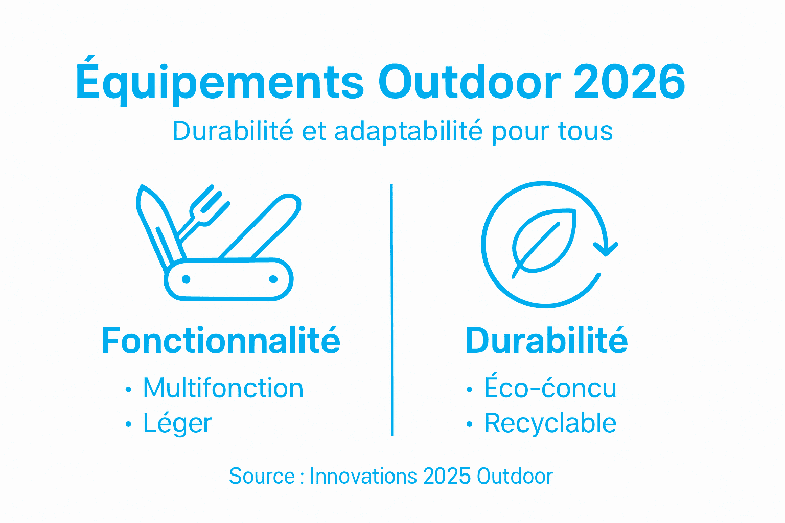 Infographie : équipements outdoor éco-responsables et modulables