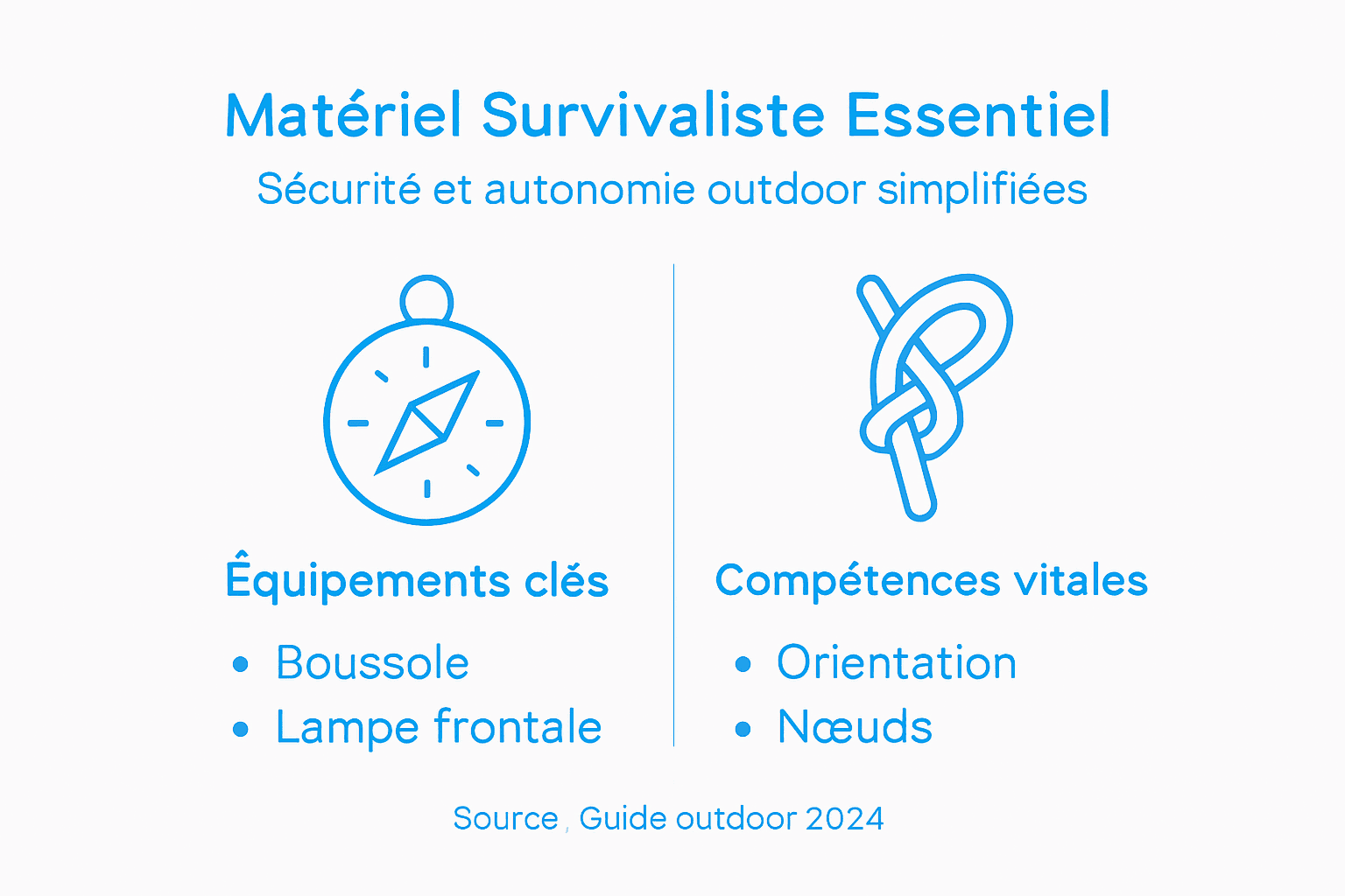 Tout l’équipement indispensable pour survivre en pleine nature, résumé en une infographie