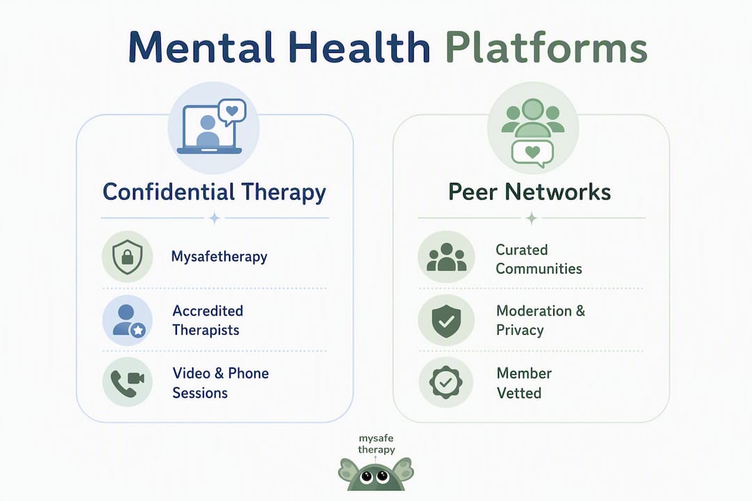 Infographic comparing UK mental health platforms