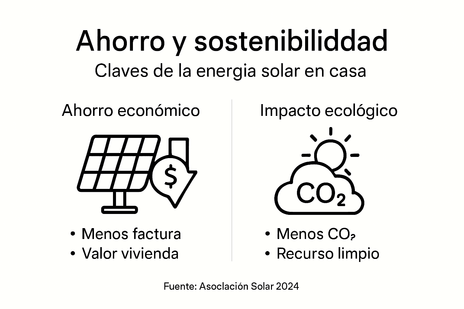 Infografía sobre cómo ahorrar utilizando energía solar y su impacto positivo en el medio ambiente