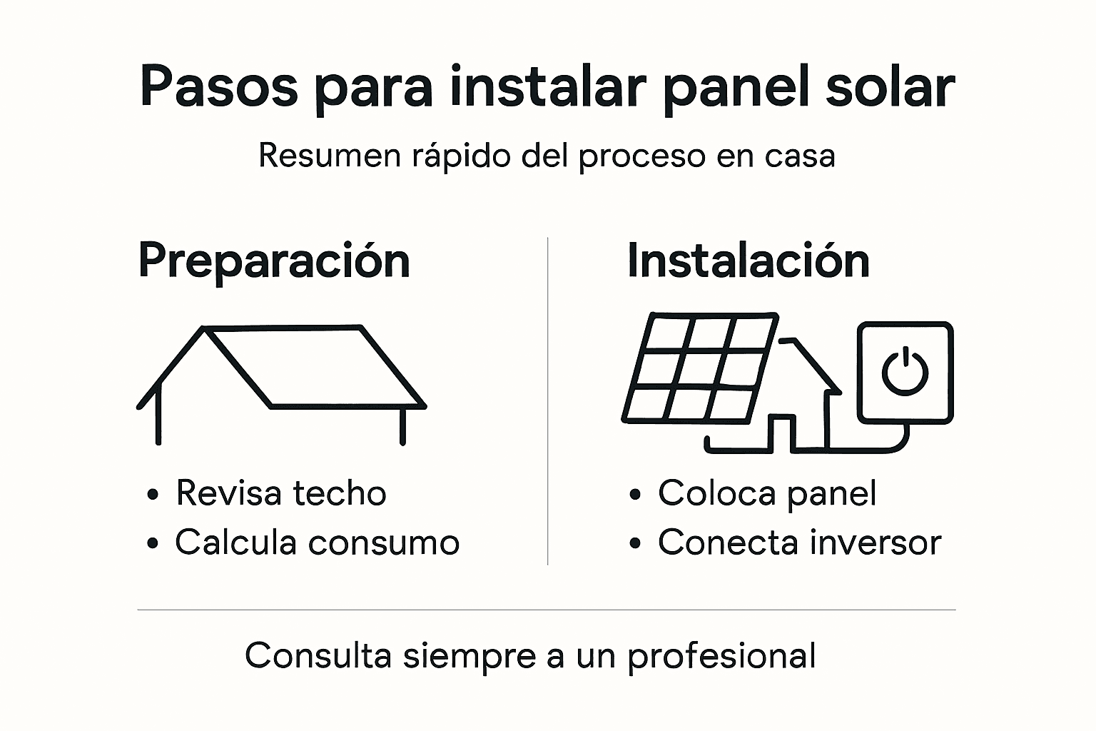 Infografía: pasos para instalar paneles solares en casa