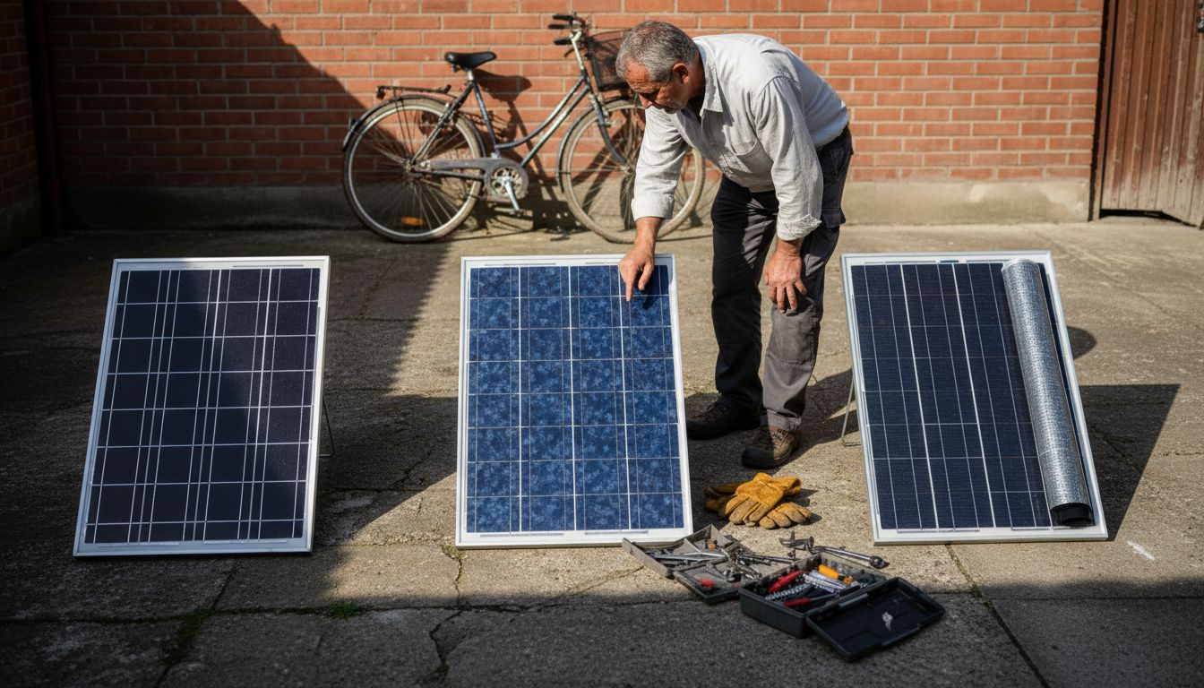 Diferencias visuales entre los tres principales tipos de paneles solares