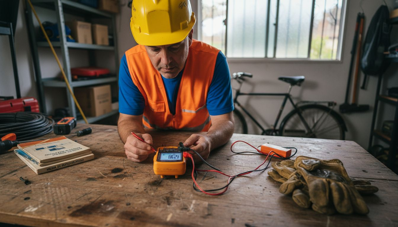 Equipos y medidas de seguridad solar en funcionamiento