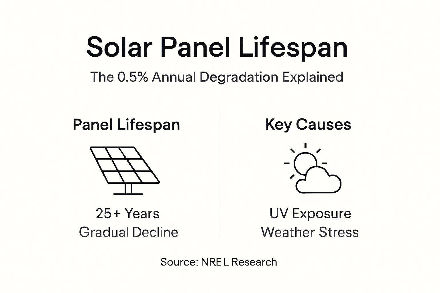 Infographic explains solar panel lifespan and causes