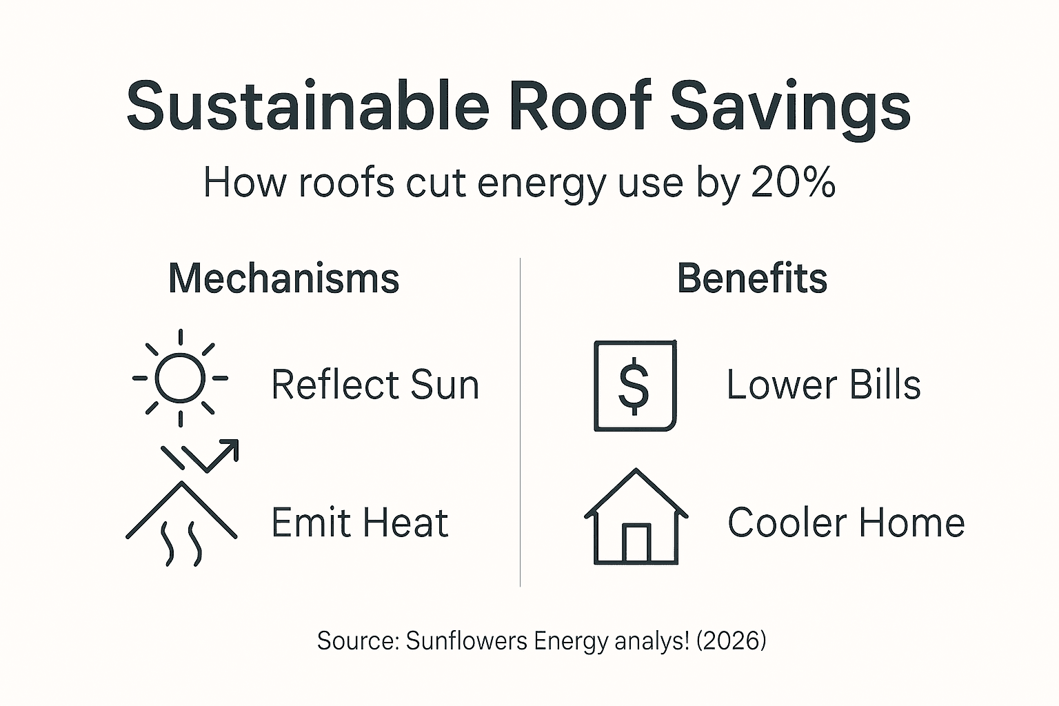 Infographic on sustainable roof energy savings