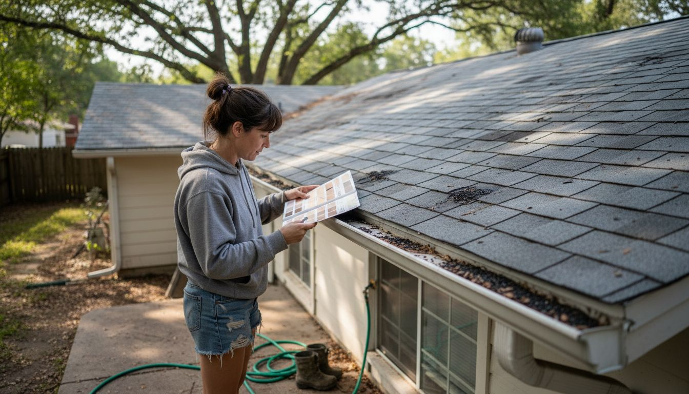 Homeowner comparing roof color for reflectivity