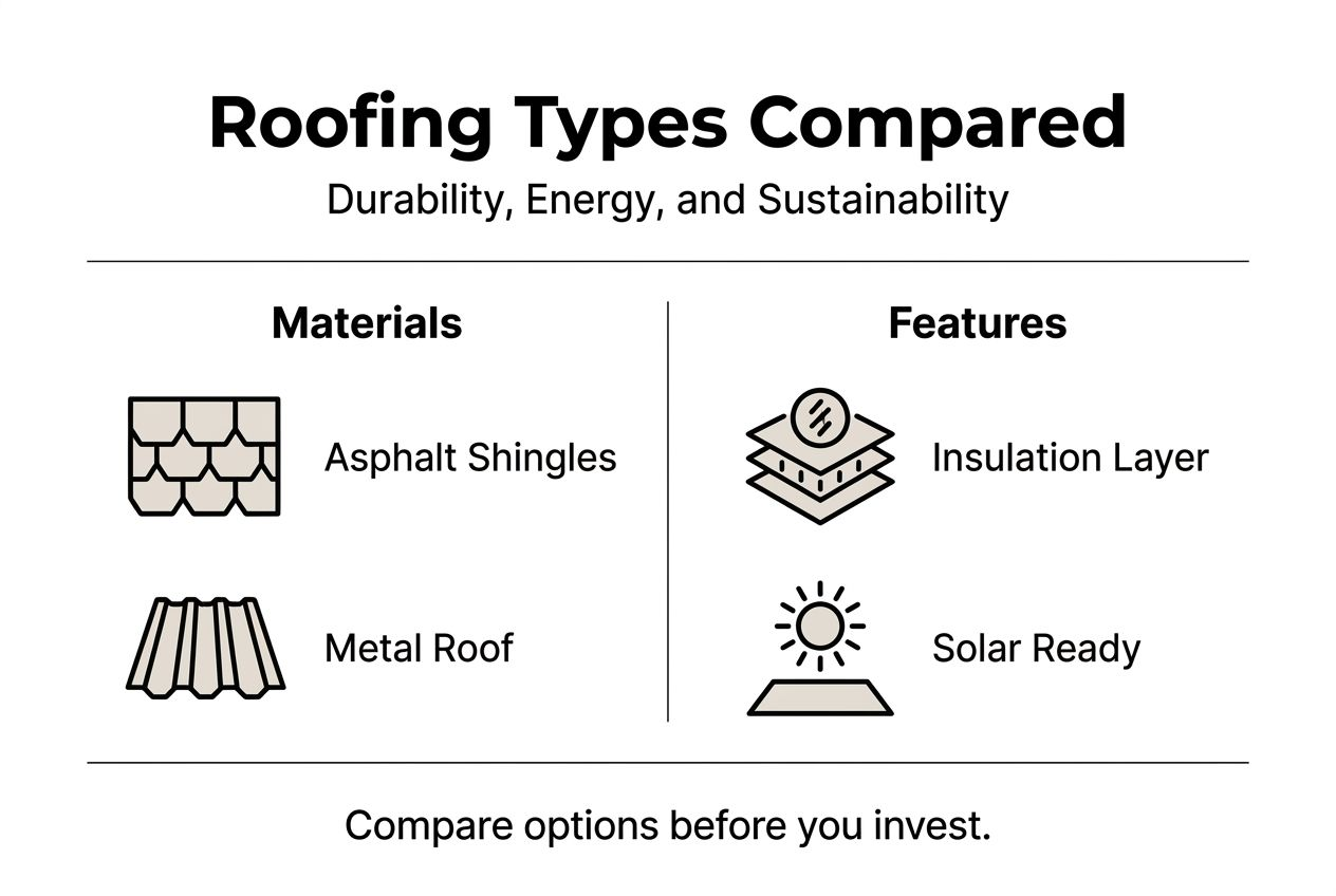 Infographic comparing roofing types and features