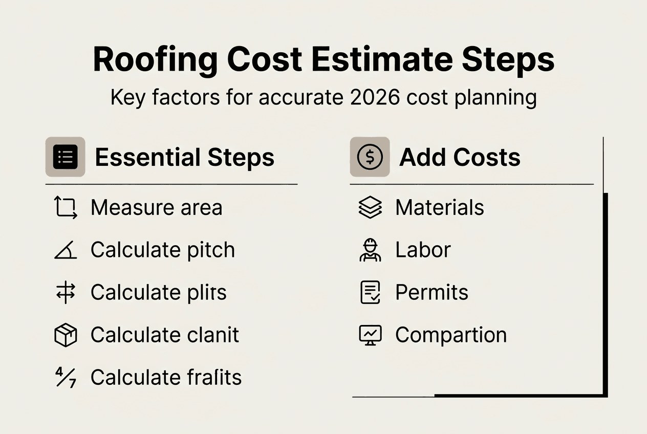 Infographic outlining roofing cost estimate process