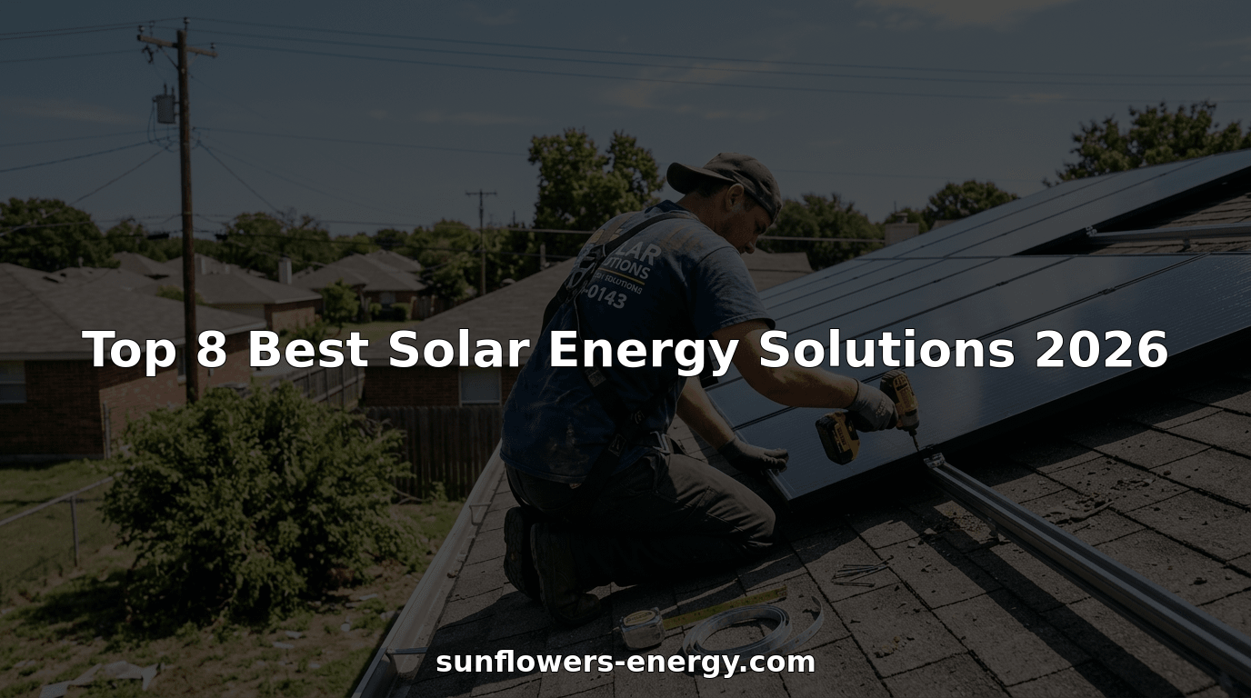 Solar installer fits panels on neighborhood rooftop